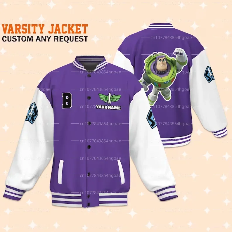 2024 Summer New  Buzz Lightyear Baseball Jacket Disney  Casual Baseball Jacket Oversize Street Men's and Women's Jackets