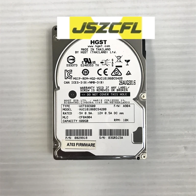 1 peça quase novo original huc101860cs4200 hdd 600gb sas 2.5 "128mb 15k para disco rígido interno servidor