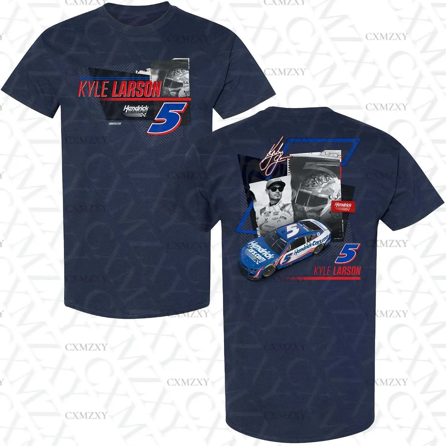 

Kyle Larson 2025 HendrickCars Rumble T-Shirt Blue