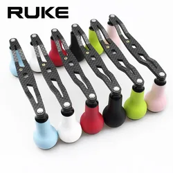 RUKE Fishing Reel Handle 130MM Carbon Handle TPE Material Knob For Baitcasting Reel Hole Size 8*5/7*4mm Accessory