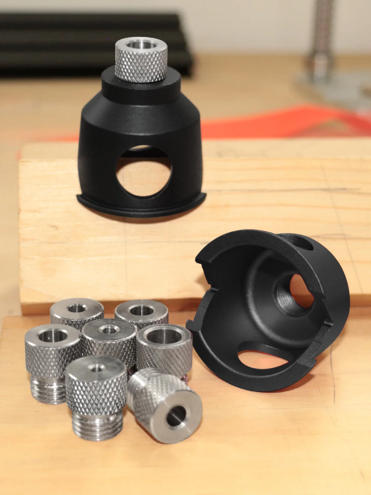 3-10 mm aluminium verticale boorgeleider met 8 stalen bussen - 90 graden positioner voor boren met recht gat - afbeelding 2