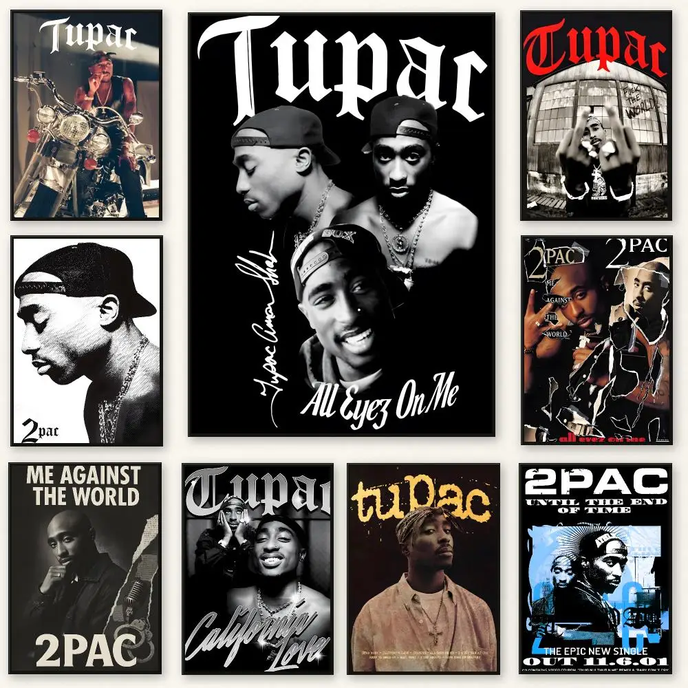Rap Legend T-Tupac Shakur Poster Frameless Peel-and-Stick Removable Wall Art Print
