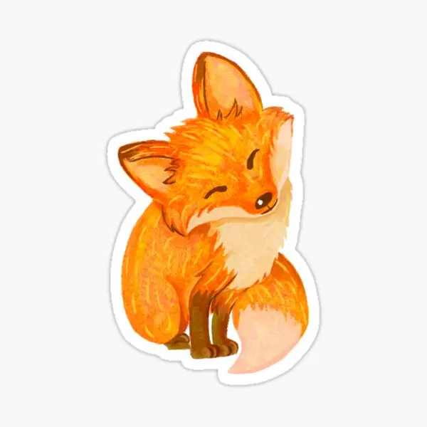 Happy Fox  5PCS Stickers for Car Living Room Luggage Anime Bumper Stickers Wall Funny Water Bottles Cartoon Decor  Home Laptop