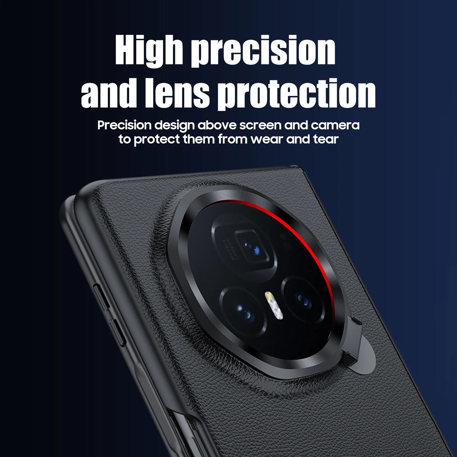 Кожаный защитный чехол для Honor Magic V3, встроенная пленка для подставки для камеры, защита петли, подходит для чехла для телефона Magic VS3