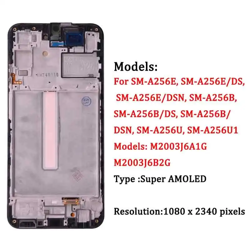 AMOLED For Samsung A25 A256 LCD Display With Touch Screen Digitizer For Samsung A25 A256B A256E A256U LCD