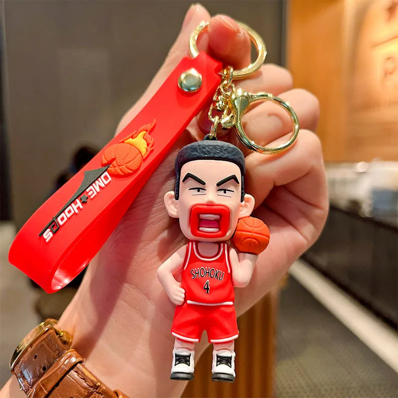 Classic Slam Dunk Master Sakuragi Ikebana Rukawa Maple Three-Dimensional Figure Car Key Chain Pendant Hanging Ornaments Wholesal