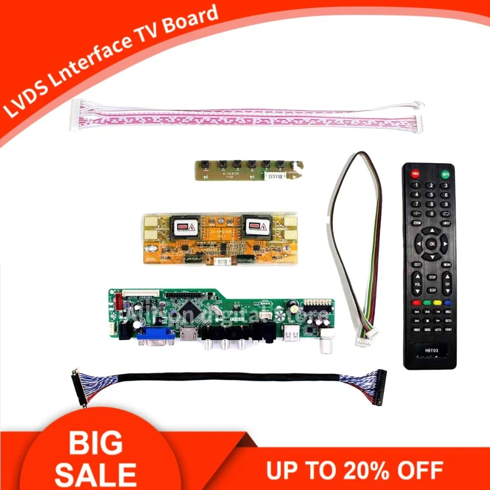 New Monitor Board Kit For LTN156AT01 TV+HDMI+VGA+AV+USB LCD LED Screen Controller Board Driver