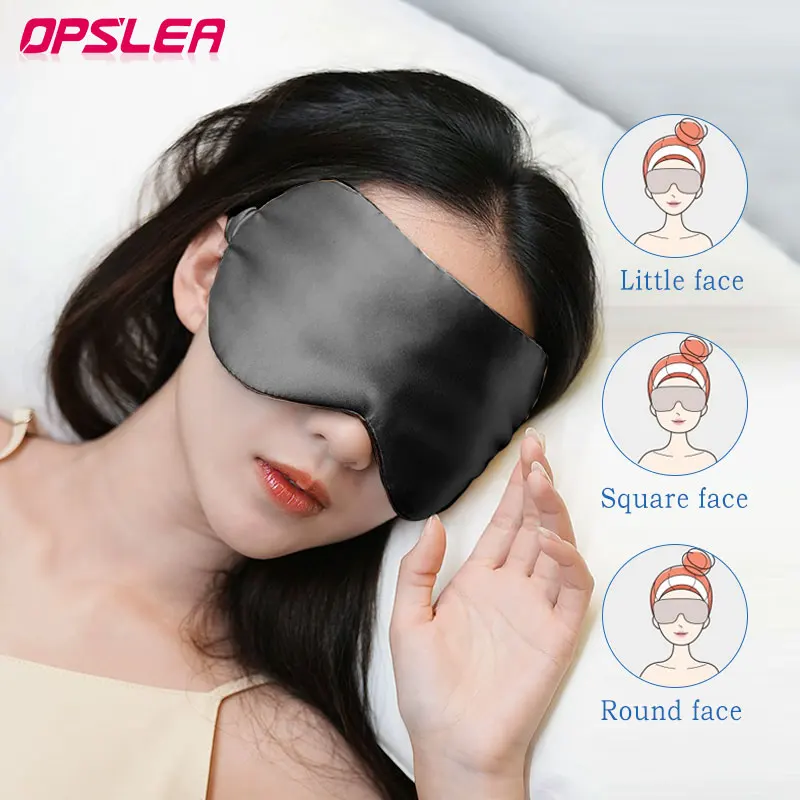 Masker Mata tidur untuk tidur, masker sutra imitasi nyaman lembut dapat disesuaikan portabel untuk penutup mata tidur