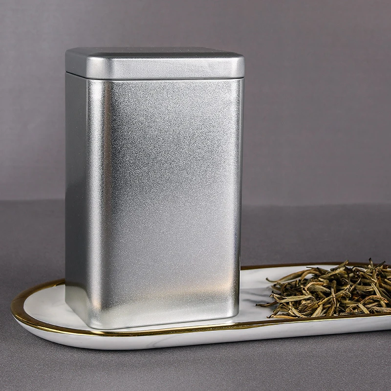 125g Metal Retro Square Tea Can Candy Food Storage Case With Lid Packaging Box Container Solid Tea Iron Box Sealed Metal Can New