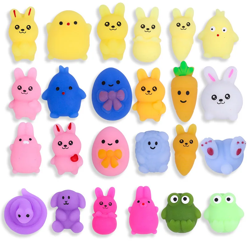 

10PCS Cartoon Easter Animals Pinch Relieving Toys Relaxing Squeezing Reduce Pressure Toys Easter Birthday Party Decoration Gifts