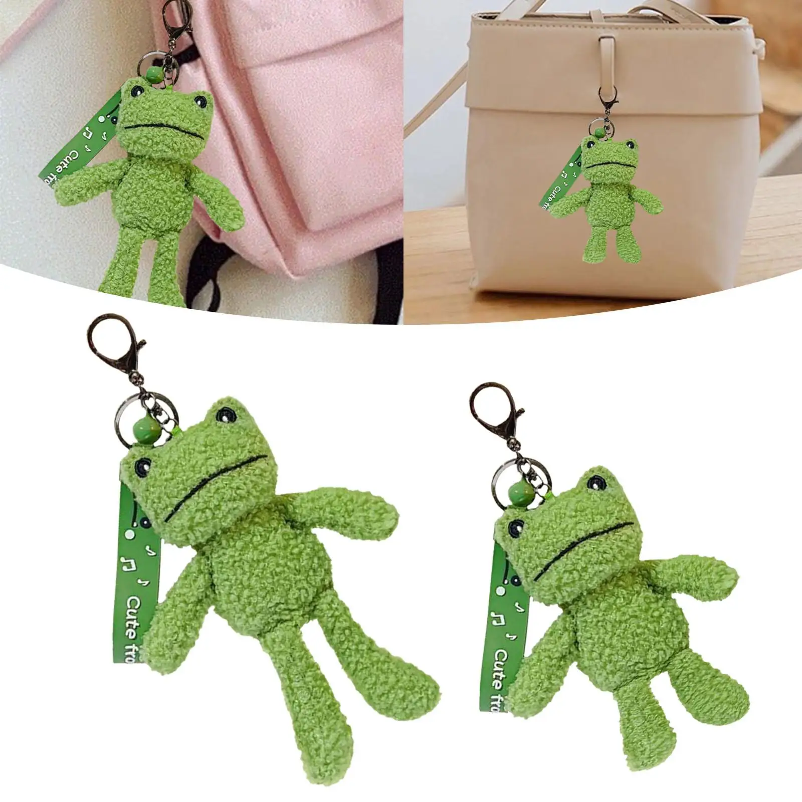 Frog Plush Toy Keychain Bags Hanging Decoration Unique Charming Pendant Key Chain for Lovers Friends Family Women Holiday Gifts