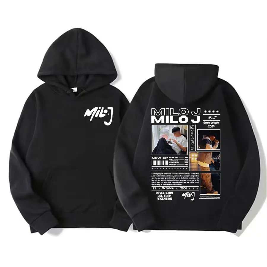 Rapper Milo J Muziekalbum Grafische Hoodie Mannen Vrouwen Harajuku Mode Oversized Sweatshirt Vintage Casual Fleece Streetwear Met Capuchon