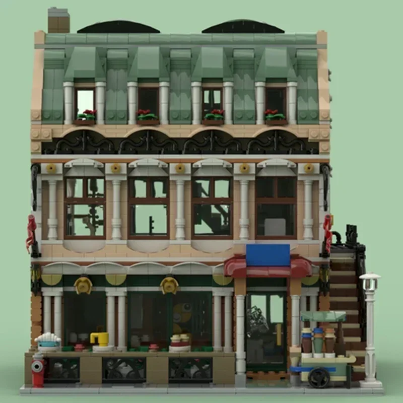 Modello modulare Street View Moc Mattoni da costruzione Boutique Fine Art Cafe Tecnologia Blocchi Regali Giocattoli di Natale Set fai da te Assemblaggio