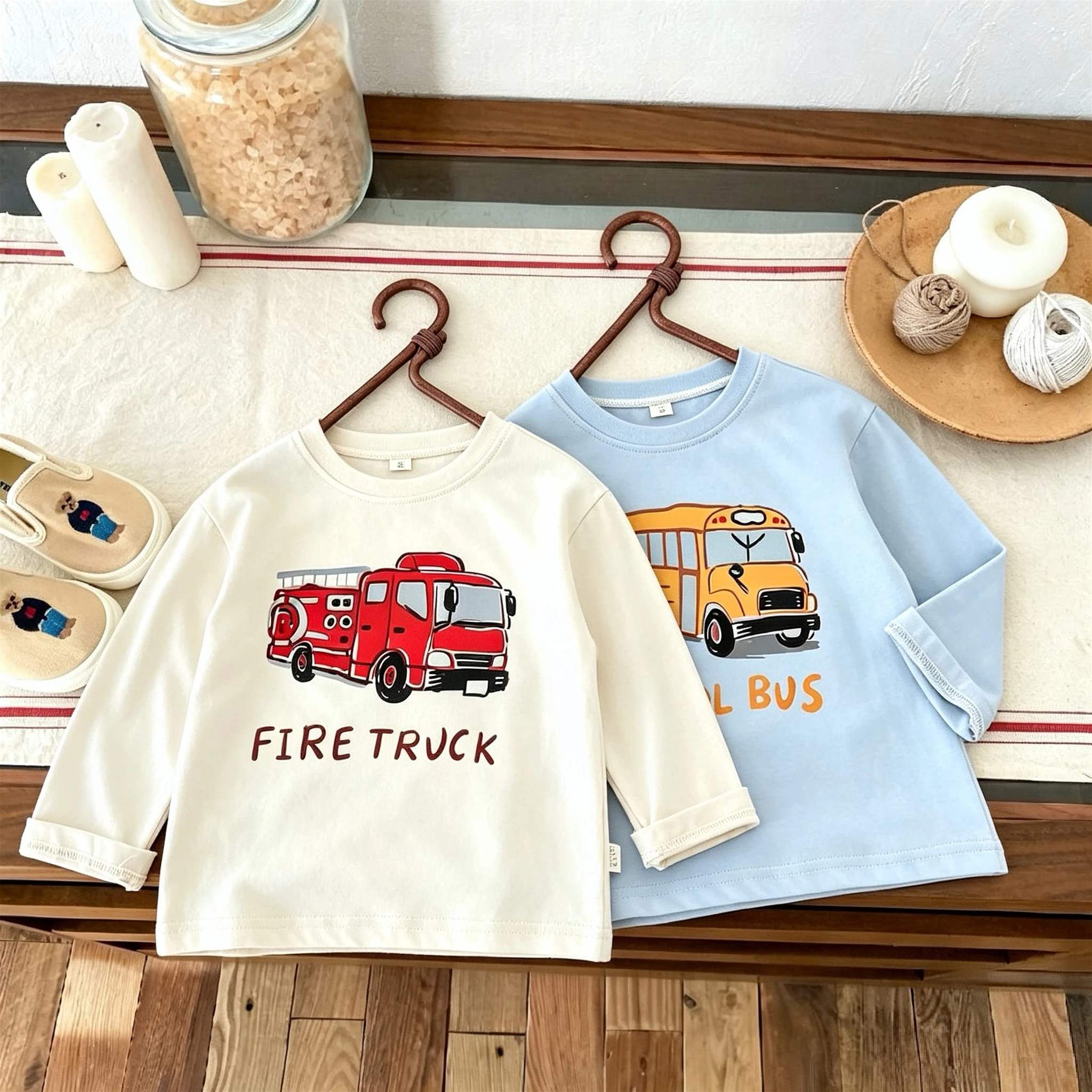 Printed Car Boys Clothes Long Sleeve T-shirts Autumn Kids Casual Base Shirt Round Collar Pullover Blouse Children's Wear 2026