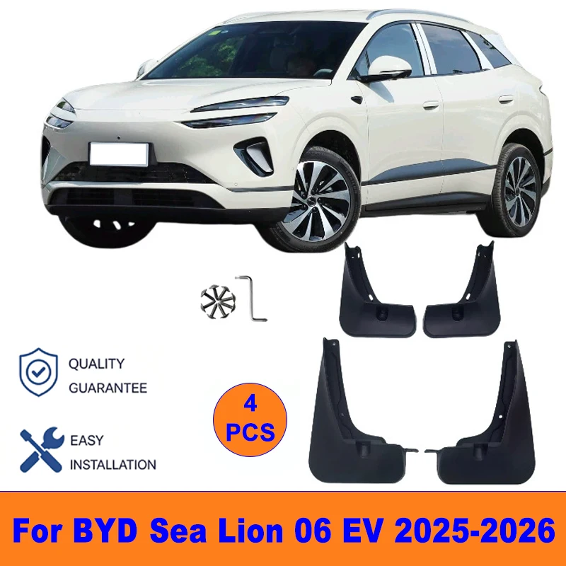 

4Pcs Mud Flaps For BYD Sea Lion 06 EV 2025-2026 - Splash Guards Front & Rear Wheel Fender Mudguards Car Exterior Protection Part