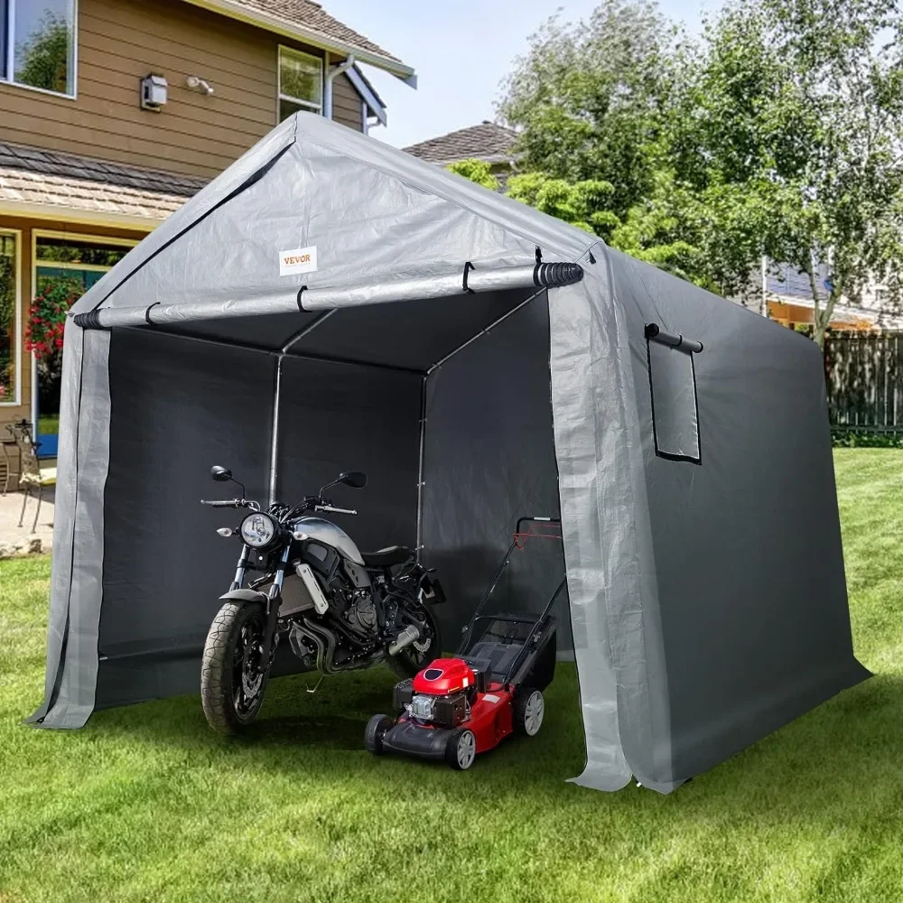 Portable Shed Outdoor Storage Tent 7x12FT, Heavy Duty Instant Garage Storage Shelter for Motorcycle and Garden Tools