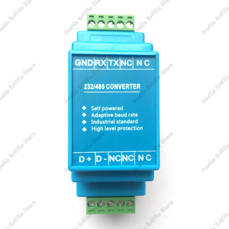 Industrial Grade RS232 To RS485 Converter Passive Adaptive Baud Rate Self Conductance Rail Installation