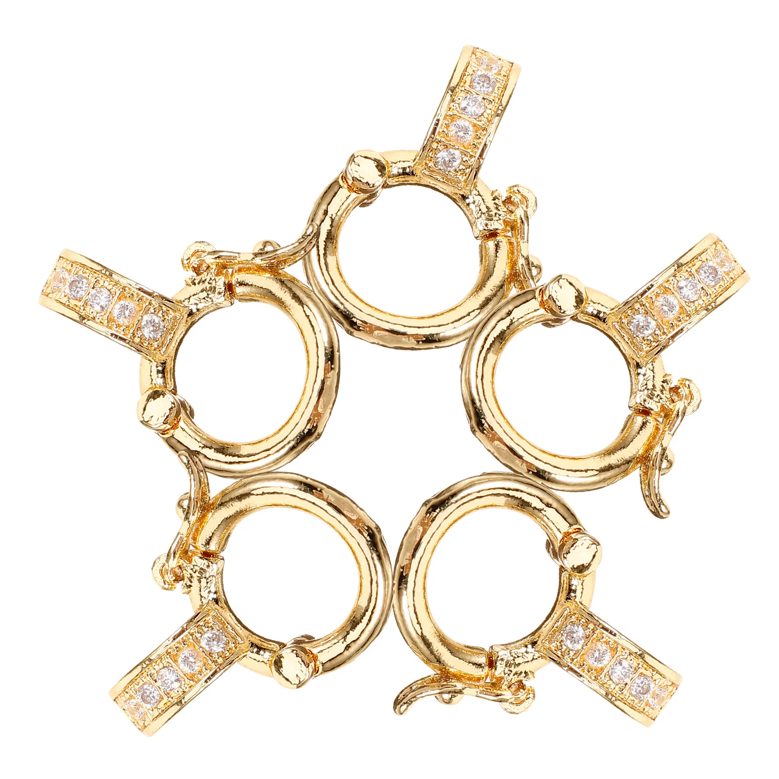 

5pcs Universal Buckle Small Bracelet Clasps Necklace Converter Delicate Metal Connectors Round Opening DIY Parts Jewelry