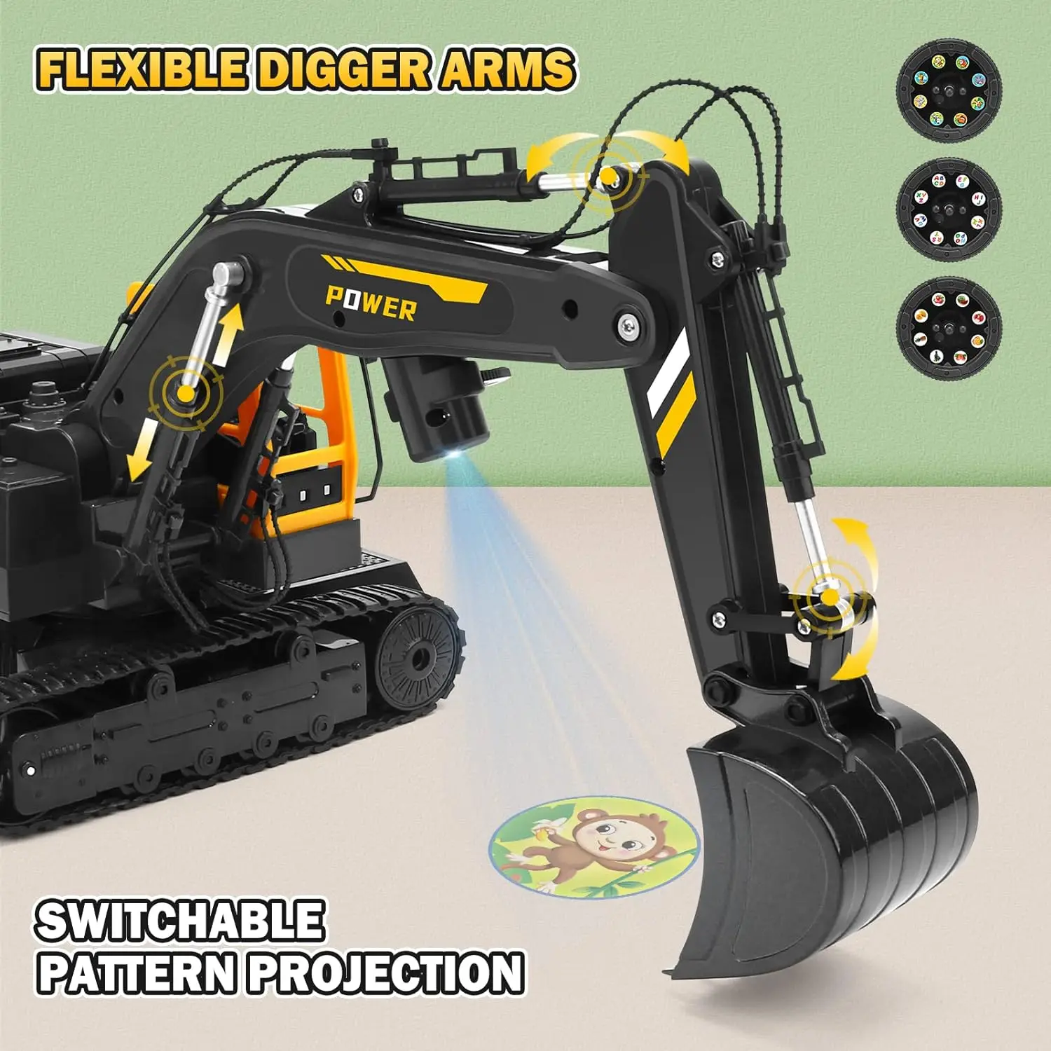 12.2  inch RC Excavator 2.4G RC Crawler Engineering Vehicle Excavator Truck Radio Control Children's Gifts Watch Control