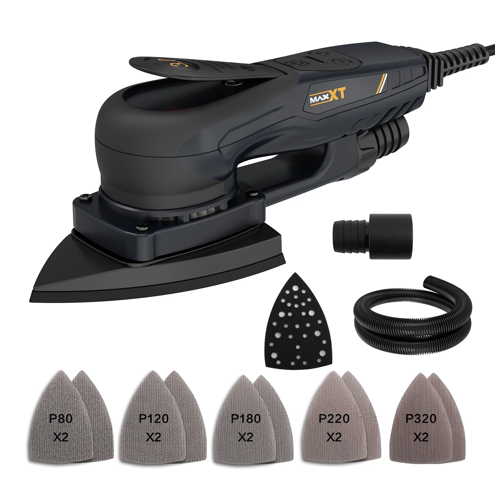 

MAXXT Brushless 3mm Triangle Sander, 350W Powerful EC Motor, Speed Regulation, with 10 Premium Sandpapers for Precision Sanding