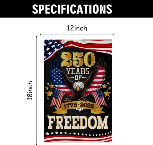 250 Years of Freedom Garden Flag,250Th Anniversary Americanyard Flag,Patriotic 1 PPZ