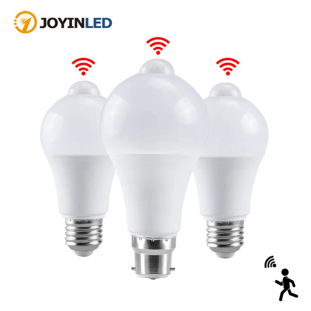 JOYINLED E27 PIR Motion Sensor Lamp 7W LED Bulb with Motion Sensor E27 Infrared Radiation Motion Detector Security Light 85-265V