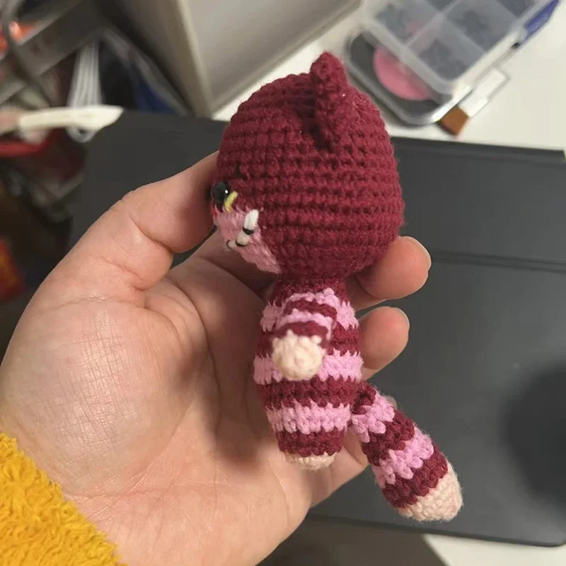 ongeveer 18 cm Mooie handgemaakte beer pop gehaakt speelgoed cadeau, wol gebreide pop verjaardagscadeau voor kinderen (afgewerkt product, niet-het-zelf)