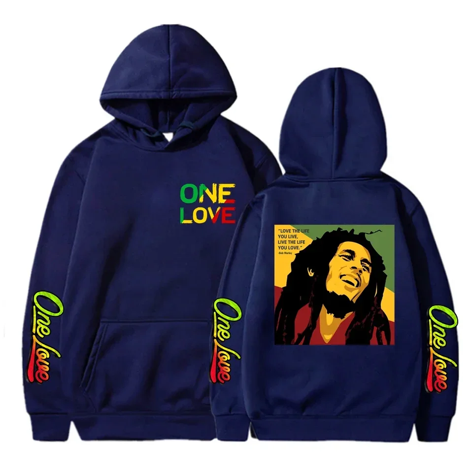 2025 new model of the alliance Bob Marley rap singer hooded sweatshirt featuring fashionable prints loose and simple design