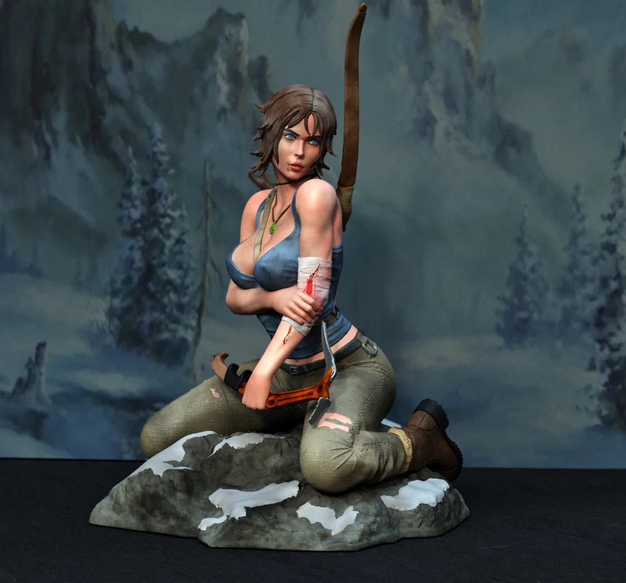 

1/24 50mm 1/18 70mm Resin Model Female Hunter Figure Unpainted No Color RW-993