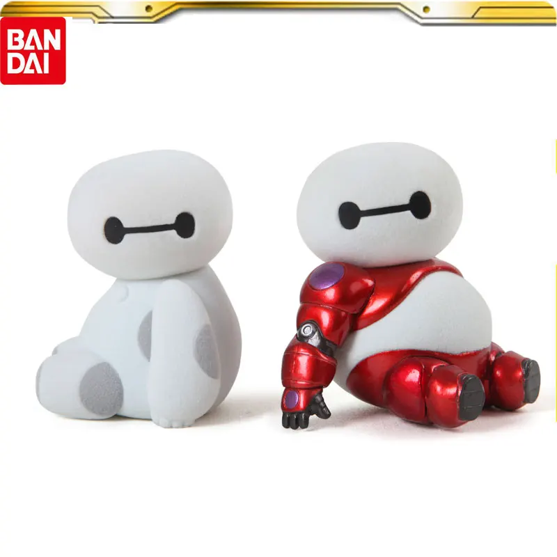 Big Hero 6 Action Figure Fluffy Puffy Baymax Intelligent Robot Collectible Model Children Birthday Gift Toys Bandai Genuine