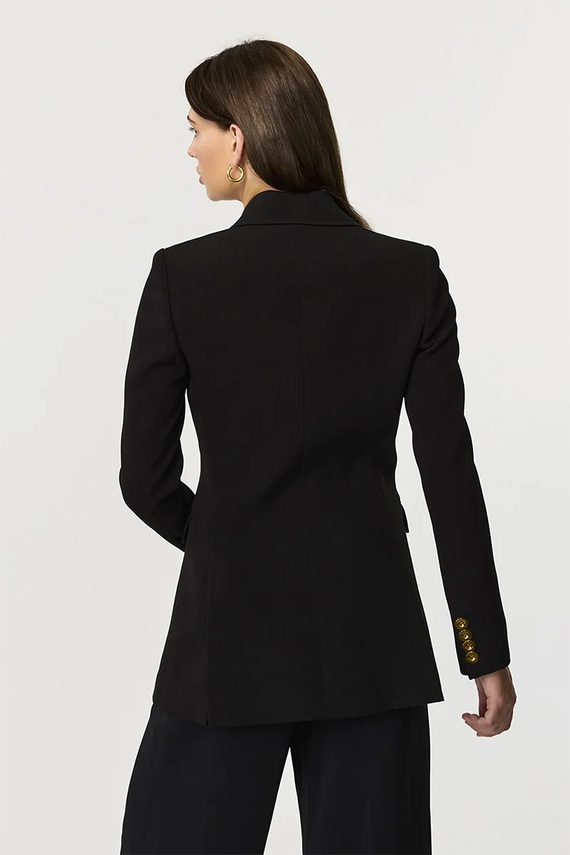 Metal Buttons Women Clothing Outwear Pantsuits 2 Piece Double Breasted Jacket with Wide Leg Pants Customize