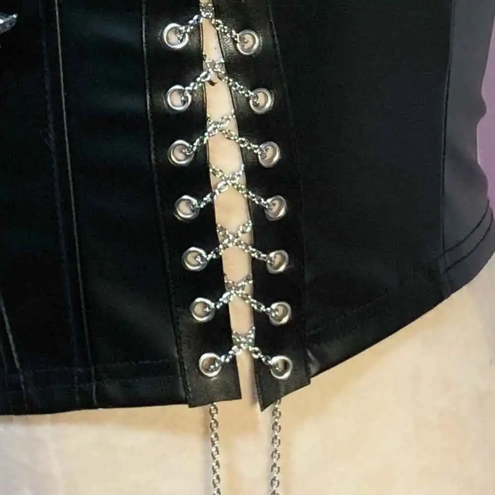 

E-Girls Grunge Punk Rock Kawaii Emo 2026 Gothic Tank Harajuku Teen 90s Club Wear Eco Goth Hand Made Y2K TOPS DIY Chain