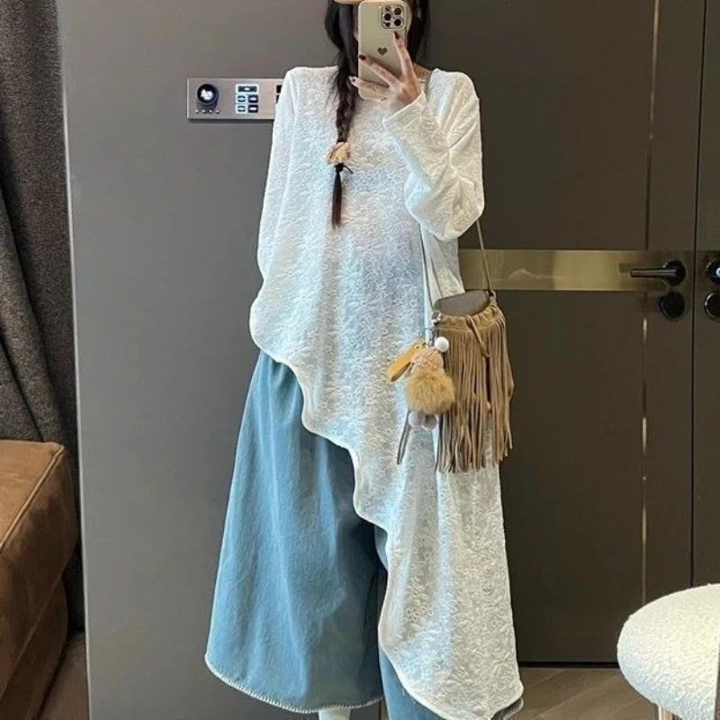 

Spring Wear 2026 New Design Embroidered Versatile Lace Irregular Dress