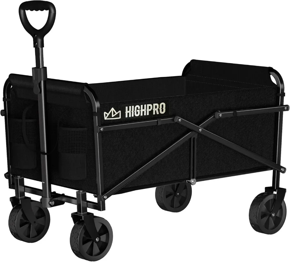 

Collapsible Wagon Carts Foldable Heavy Duty Beach Folding Wagon Cart with Wheels for Outdoor Sports Shopping Camping