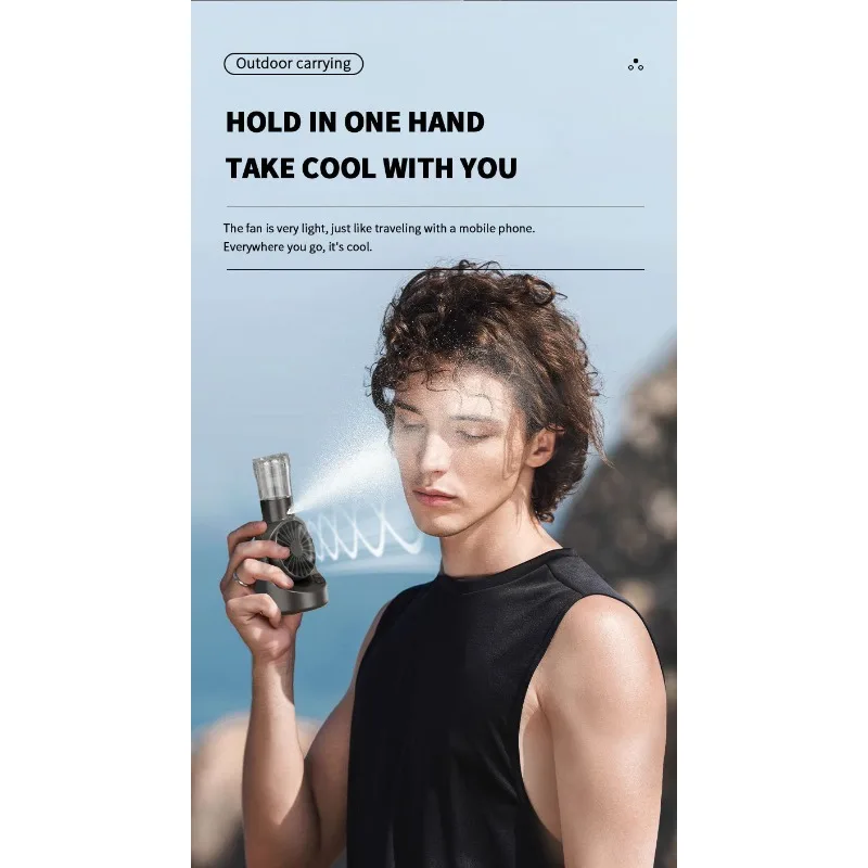 2 in 1 Palmare Spray Ventilatore Umidificatore Acqua Ventilatore Elettrico Rifornitore Ricarica USB Mini Ventilatore Portatile Esterno Regalo Dropshipping