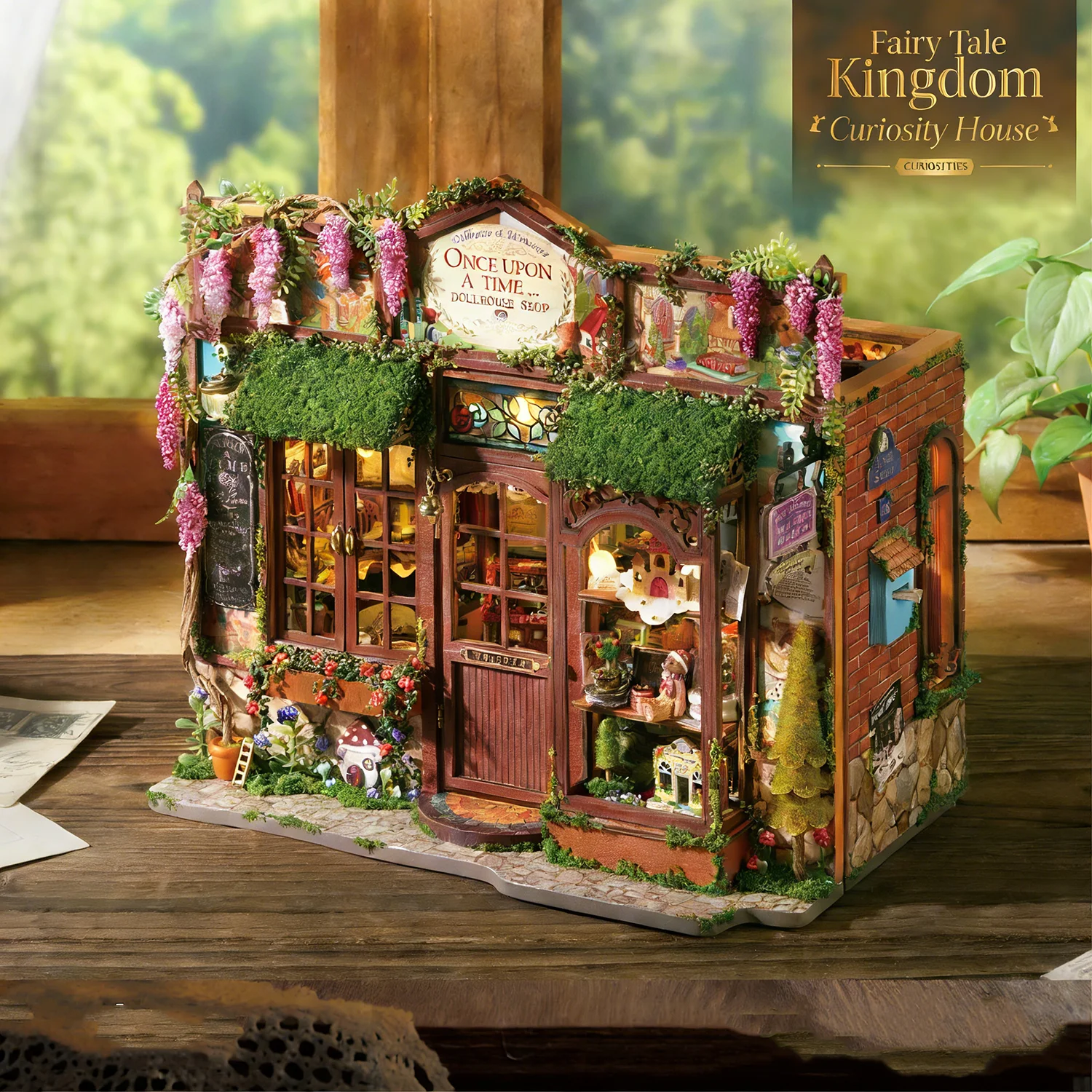 New DIY Miniature Model Building Toy Fairy Tale Kingdom House Handmade Dollhouse Kit with LED Light Creative Craft Birthday Gift
