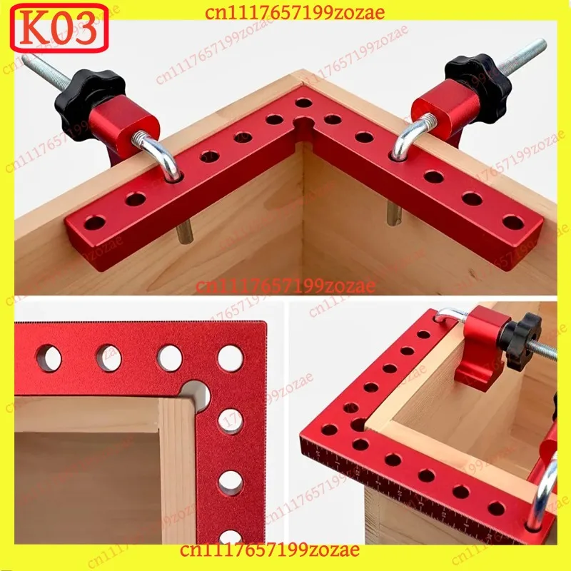 90 Degree Aluminium Alloy Positioning Squares Right Angle Clip L-Type Corner Clamp Woodworking Carpenter Clamping Tool