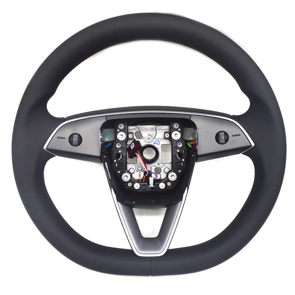 

Custom Real Leather Alcantara Punching Steering Wheel for Tesla Model Y with Button