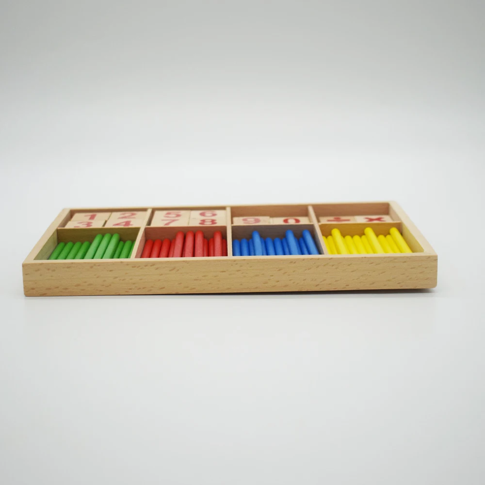 몬테소리 교육 나무 장난감, 어린이 수학 계산 스틱 장난감, 유치원 교육 수학 산수 교육 보조, 어린이 선물