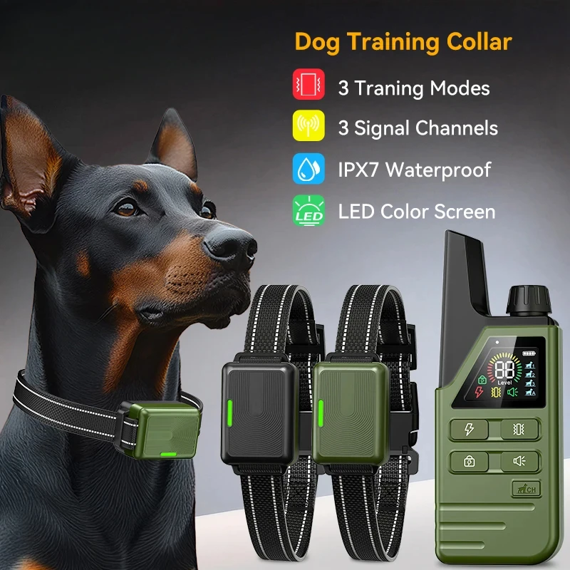 

Electric Dog Training Collar Remote Control Pet Puppy Dog Bark Stop Collar Waterproof Rechargeable Anti Barking Device