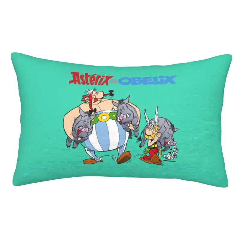 Custom Asterix And Obelix Hunting Pillowcase Funny Anime Cartoon Luxury Cushion Cover Pillowcase