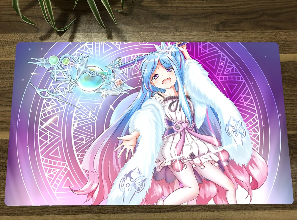 

YuGiOh Witchcrafter Madame Verre TCG Mat Trading Card Game Mat CCG Playmat Anti-slip Rubber Mouse Pad Desk Play Mat 60x35cm