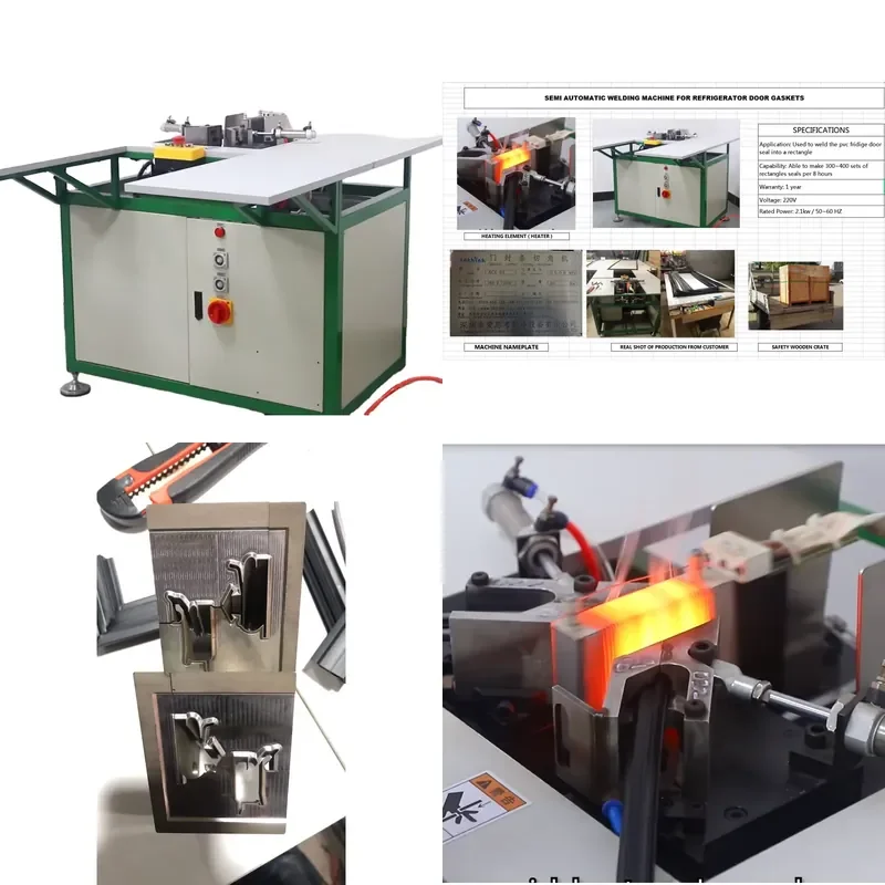 High Efficiency 220V Semi Auto Automatic Refrigeration Door Gasket Welding Sealing Fusion Machine with Molds