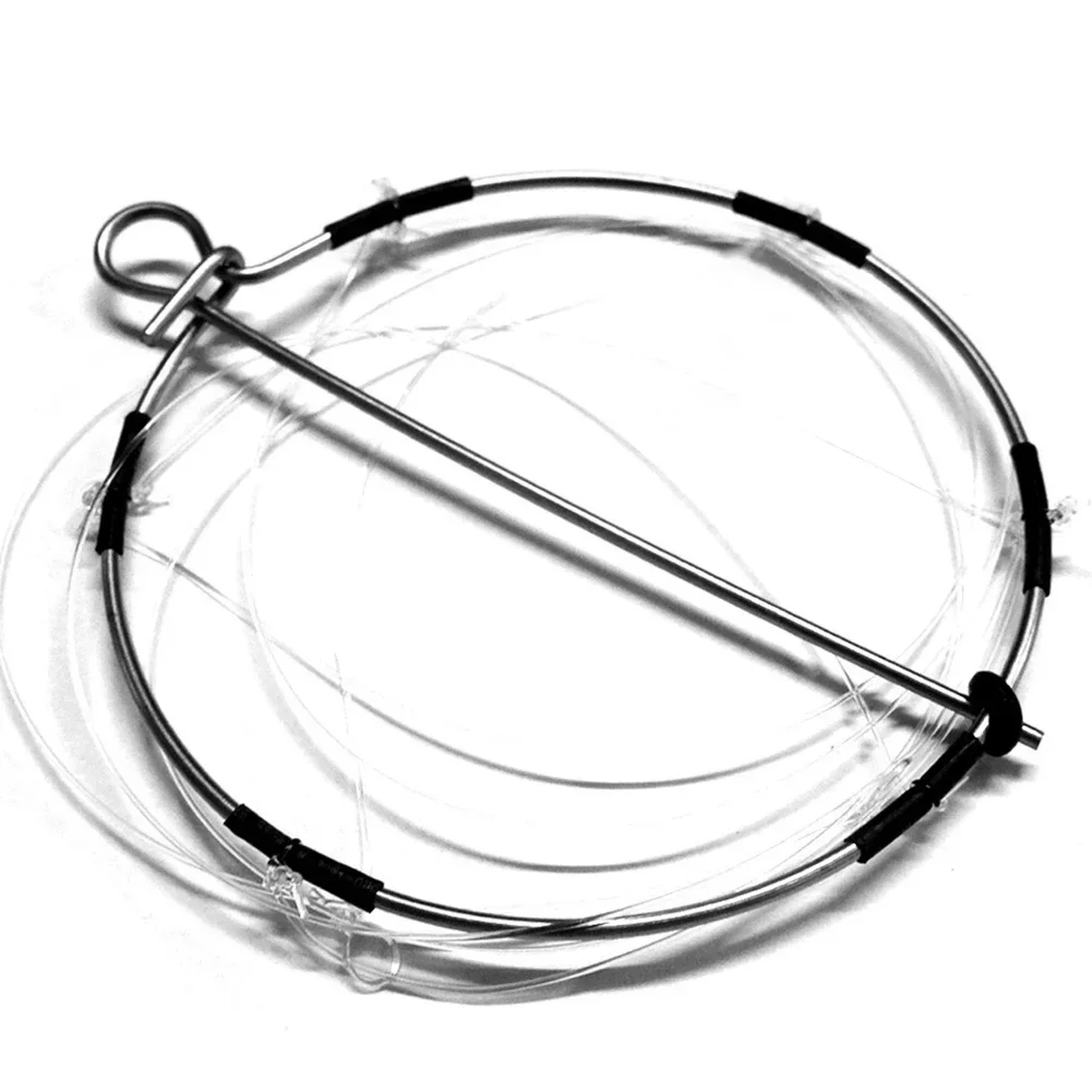 1-9 Uds. Trampa portátil de 6 anillos para pesca de cangrejo, trampa duradera para cangrejo y camarones, trampa para cangrejo y pesca de acero inoxidable, herramienta de anillo