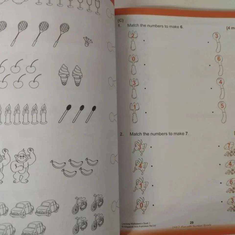 Singapore Matemática Inglês Exercício Livro, 3 Livros, Learning Math N, K1, K2, Kindergarten Series