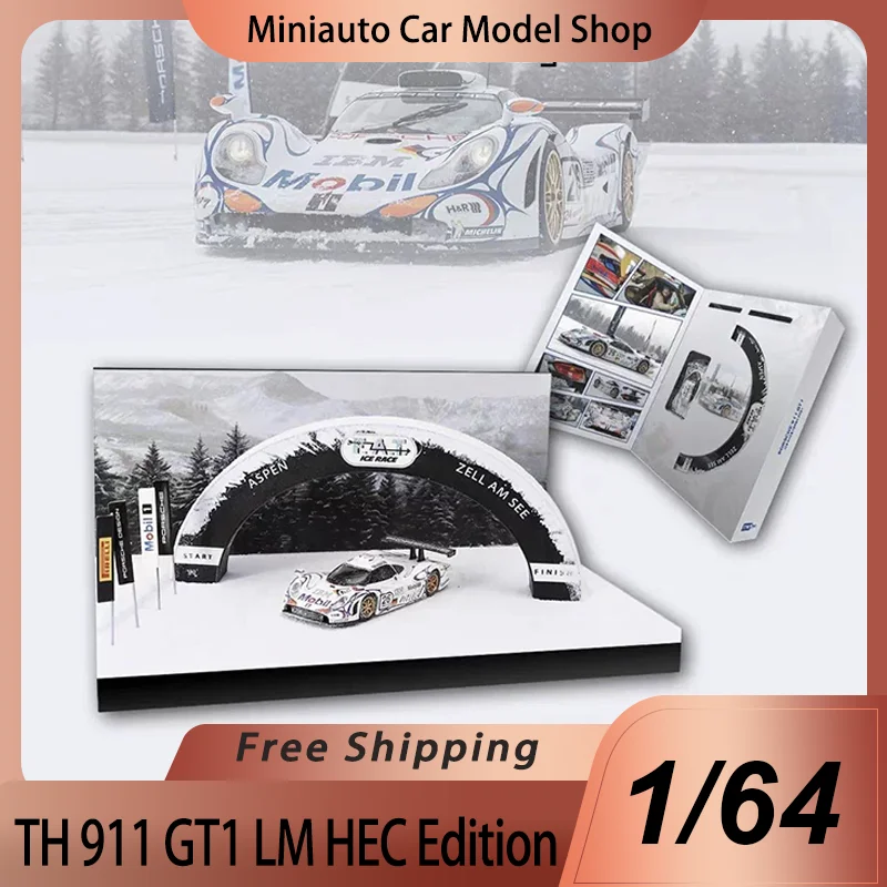 TH 1:64 Porsche 911 GT1 LM 1998 24-H Le Mans Champion Car 2026 HEC Limited Edition Schneelandschaft Legierung Miniaturmodell Spielzeug Geschenk