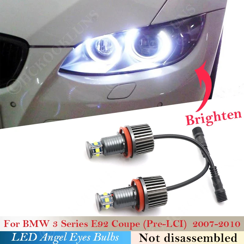 120W pair LED Headlight Angel eyes bulb Light For BMW 1 3 5 X Z Series E92 Coupe Pre-LCI E90 M3 E93 E 81 82 87 88 89 E60 E70 E71