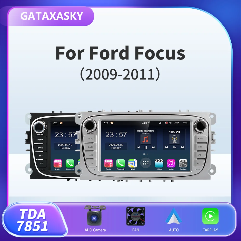 

GATAXASKY 7'' Car Android Auto Radio Multimedia For Ford Focus S-Max Mondeo Galaxy C-Max Carplay Radio Player Gps Navigation