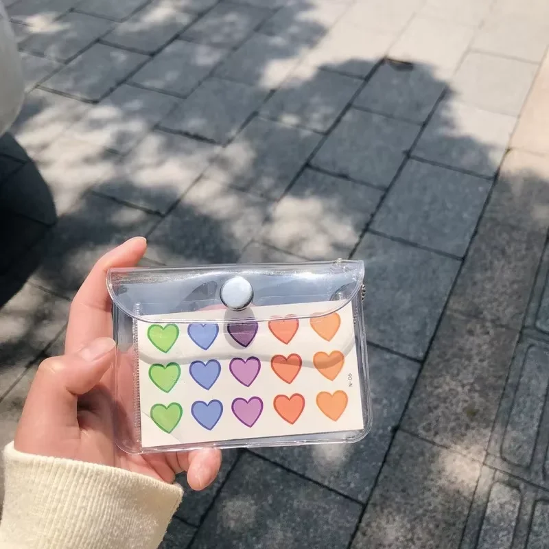 Fashion Transparent Waterproof Pvc studentCard Case Business Card Holder Credit Card Bag Id Card Mini Wallet Girls Coin Purse