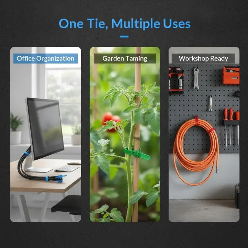 100PCS Reusable Self-locking Nylon  Adjustable Slipknot Wire Organizer for Small Business Shop Cable Sorting